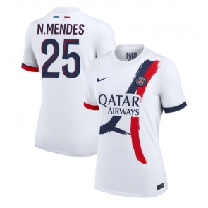 Paris Saint-Germain Nuno Mendes #25 Udebanetrøje Dame 2024-25 Kort ærmer